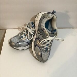 Skechers Women’s Sport Metallic Silver and Navy Sneakers